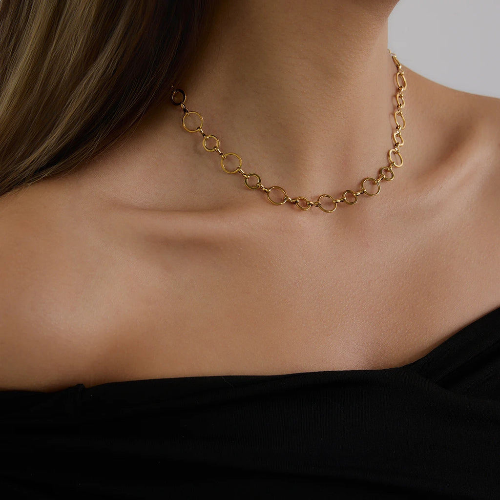 Layered Gold Chain Necklace Set | 18K PVD Stainless Steel Link Chain Jewelry