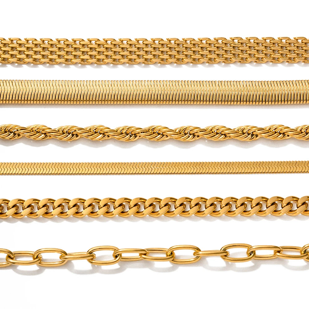 U-Link Barrel Connector Chain Bracelet | 18K Gold | The PM Edit