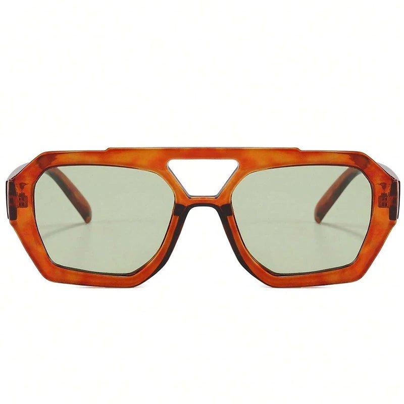 Retro Square Tortoise Sunglasses – Dual - Beam Oversized Frame | UV400 - The PM Edit
