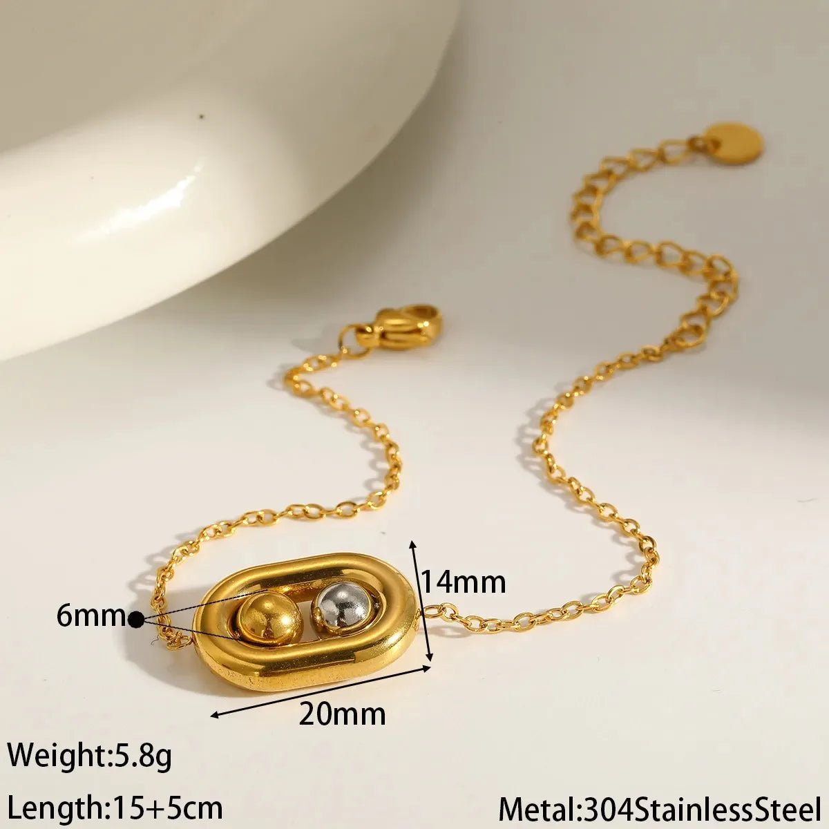 Dual Ball Oval Jewelry Set | 18K Gold Plated | Tarnish - Free & Waterproof - The PM Edit