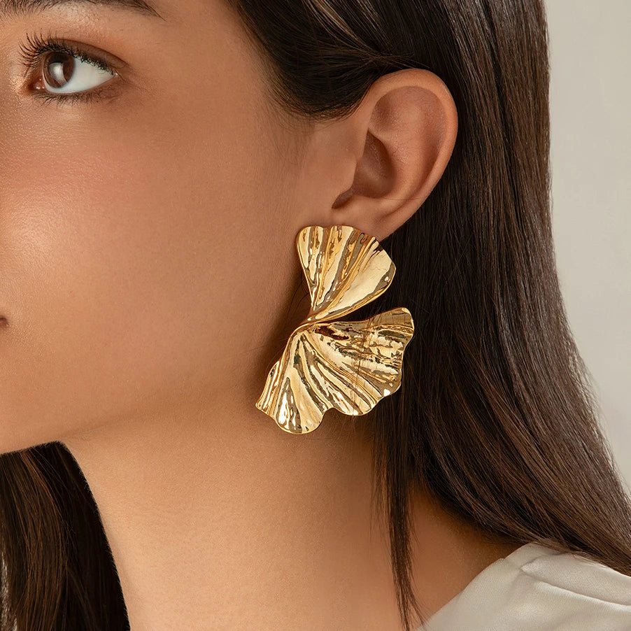 Maple Leaf Geometric Statement Earrings – Bold, Lightweight & Uniquely Chic