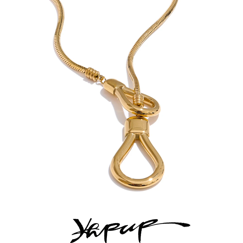 Sculptural Lariat Snake Chain Necklace – Gold & Silver | Tarnish-Resistant