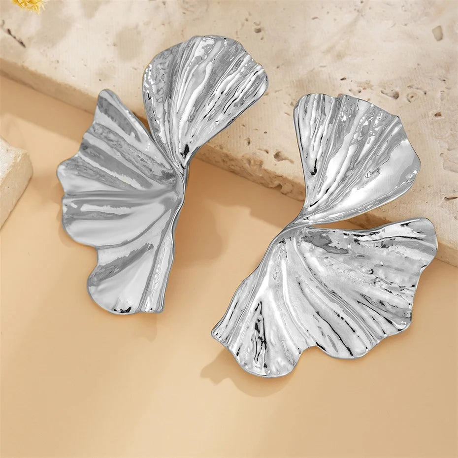 Maple Leaf Geometric Statement Earrings – Bold, Lightweight & Uniquely Chic