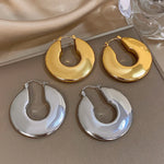 Load image into Gallery viewer, Sculpted Shine Chunky Hoops – Gold-Plated Classic
