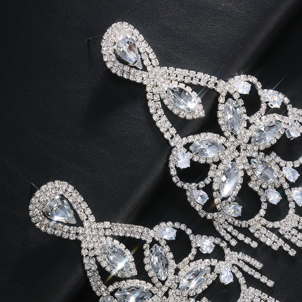 Crystal Chandelier Tassel Drop Earrings - The PM Edit