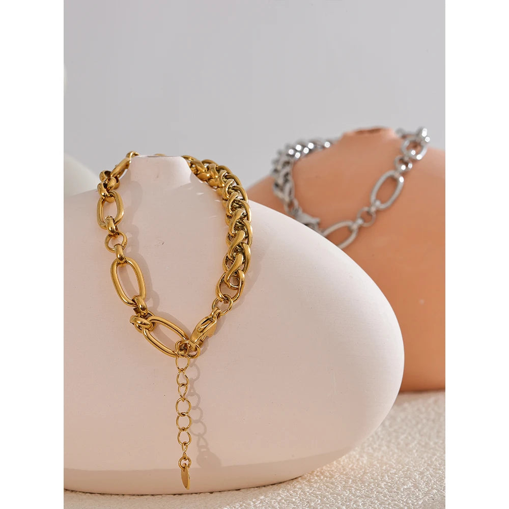 Mixed Chain Bracelet | Paperclip & Wheat Chain | 18K Gold & Silver | The PM Edit
