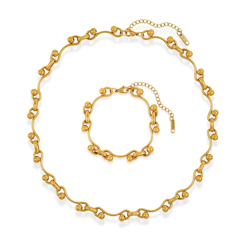 Solid Chain Necklace & Bracelet Set | PVD Plated | Tarnish - Free & Waterproof - The PM Edit