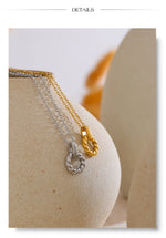 Load image into Gallery viewer, Twisted Rope Circle Pendant Necklace | 18K PVD Gold &amp; Silver Stainless Steel Jewelry
