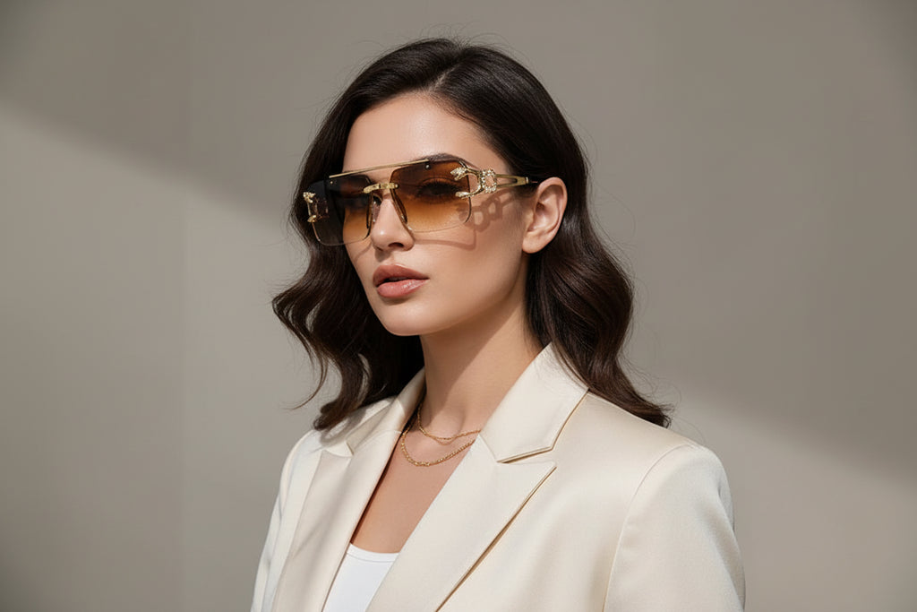 Rimless Square Sunglasses | Vintage Double Bridge