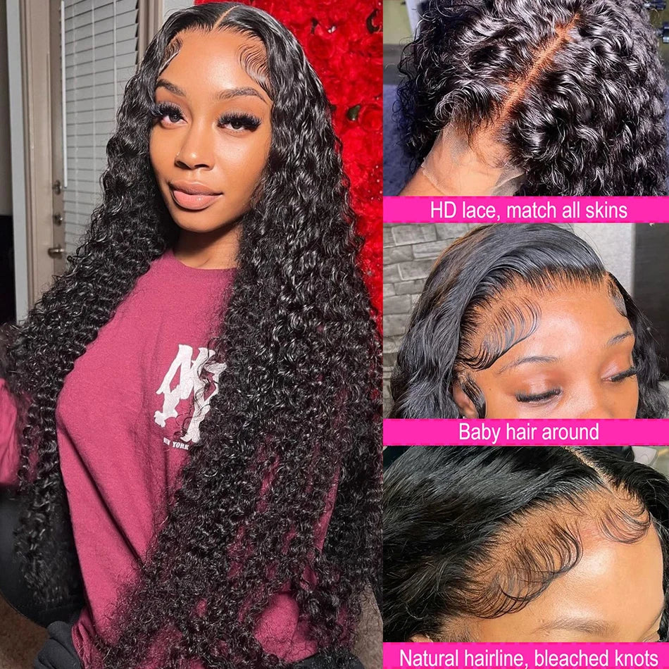 Curly Deep Wave Lace Frontal Wig