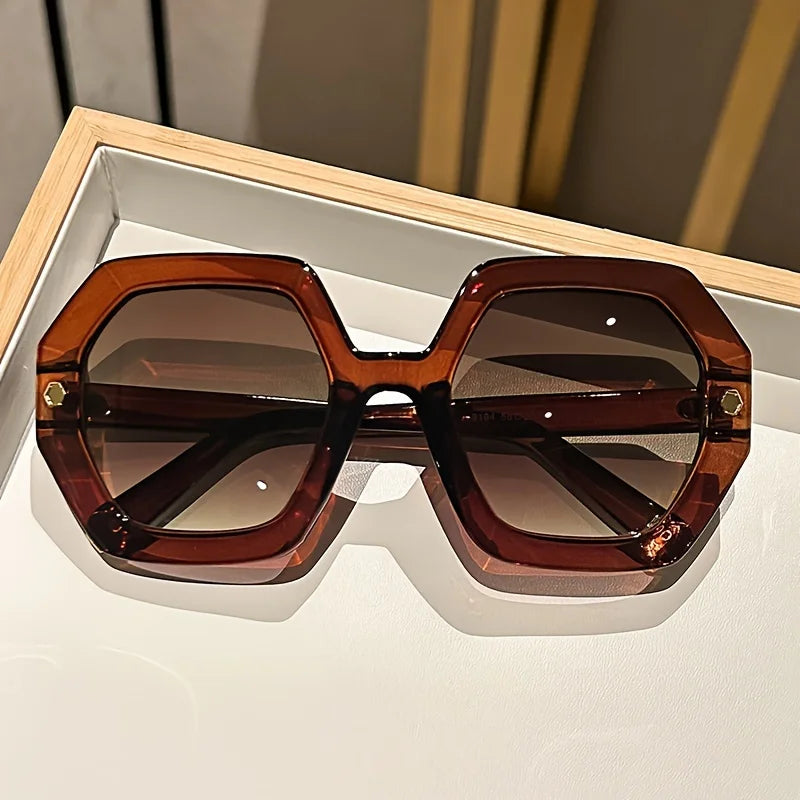 Oversized Hexagonal Sunglasses | Bold Geometric Frame | The PM Edit
