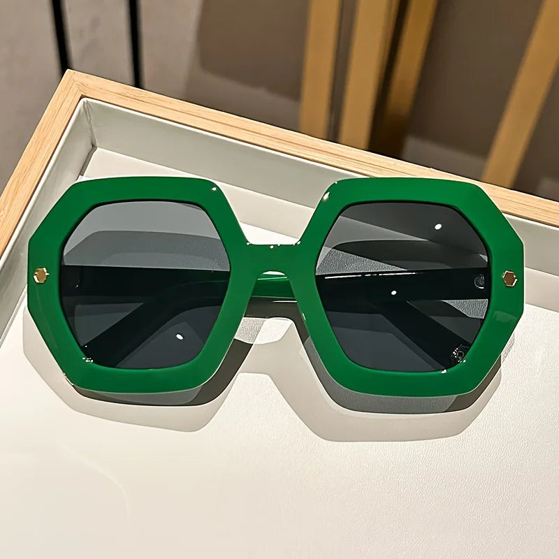 Oversized Hexagonal Sunglasses | Bold Geometric Frame | The PM Edit