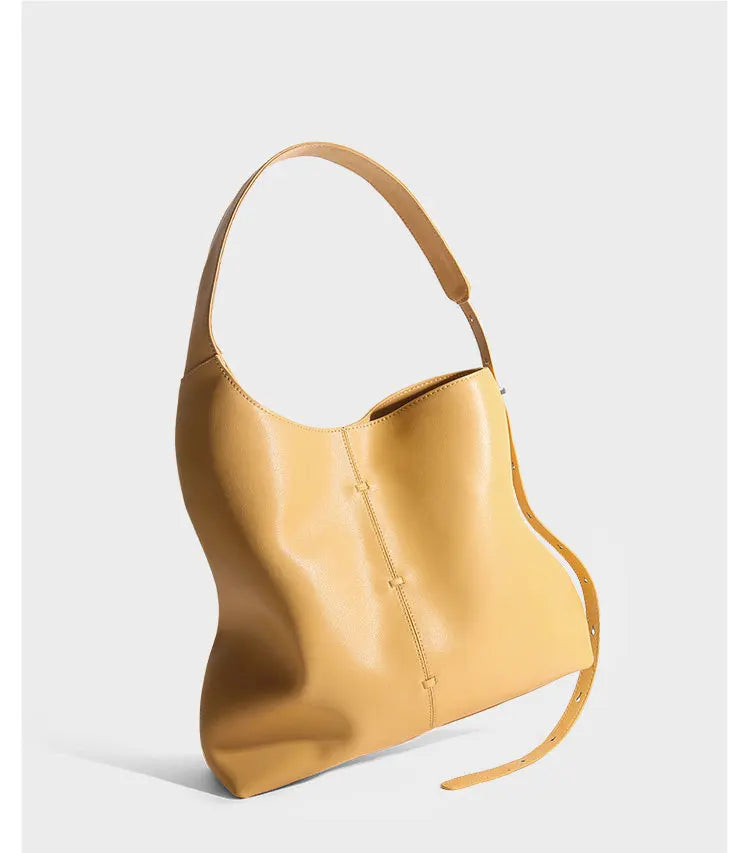 Soft Leather Barrel Shoulder Bag | Underarm & Crossbody