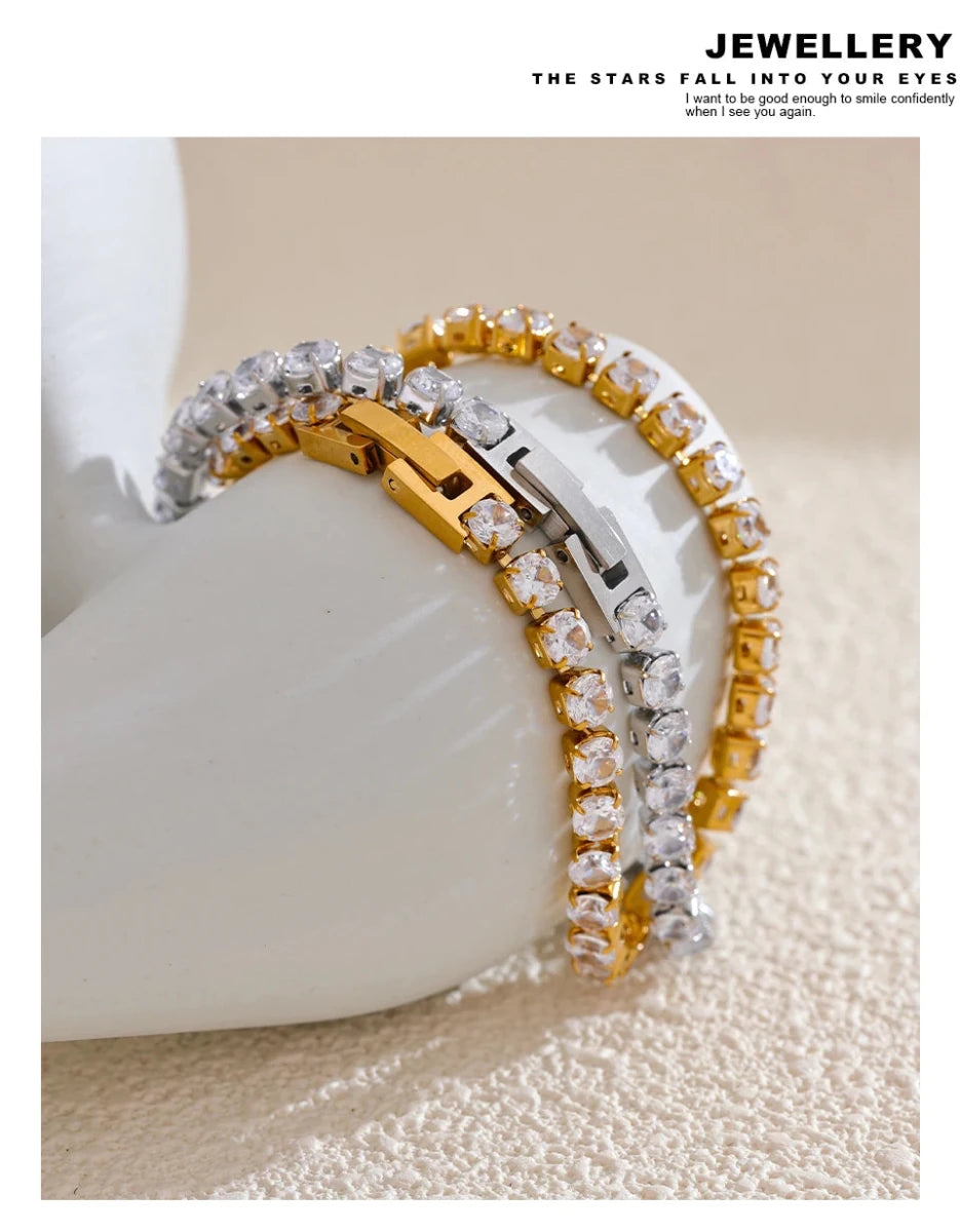 Crystal Tennis Bracelet | PVD Plated | Tarnish - Free & Waterproof - The PM Edit