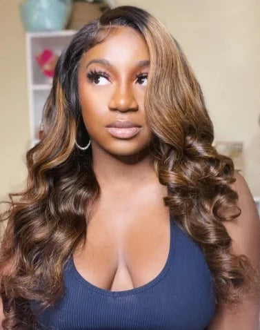 Highlight  Brown Body Wave Wig