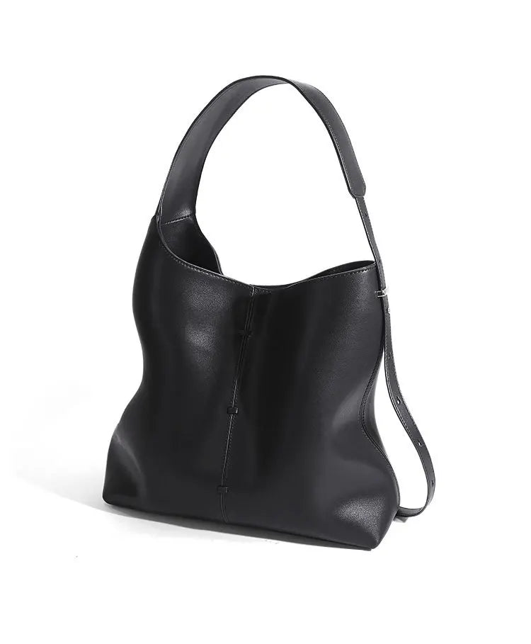 Soft Leather Barrel Shoulder Bag | Underarm & Crossbody