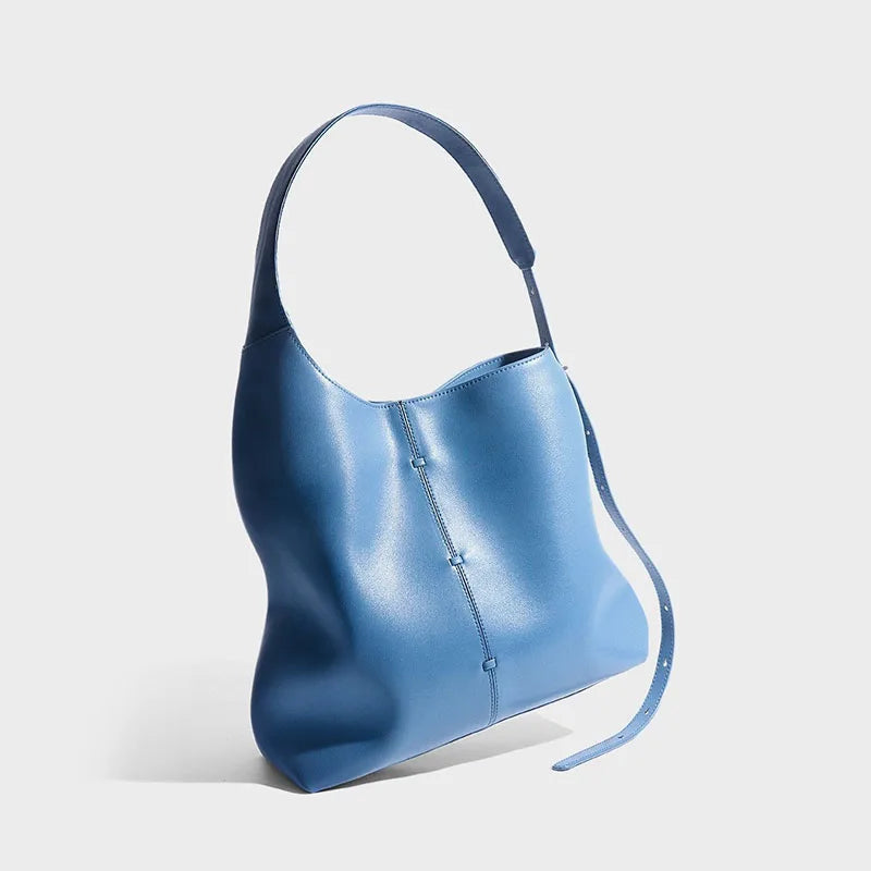 Soft Leather Barrel Shoulder Bag | Underarm & Crossbody