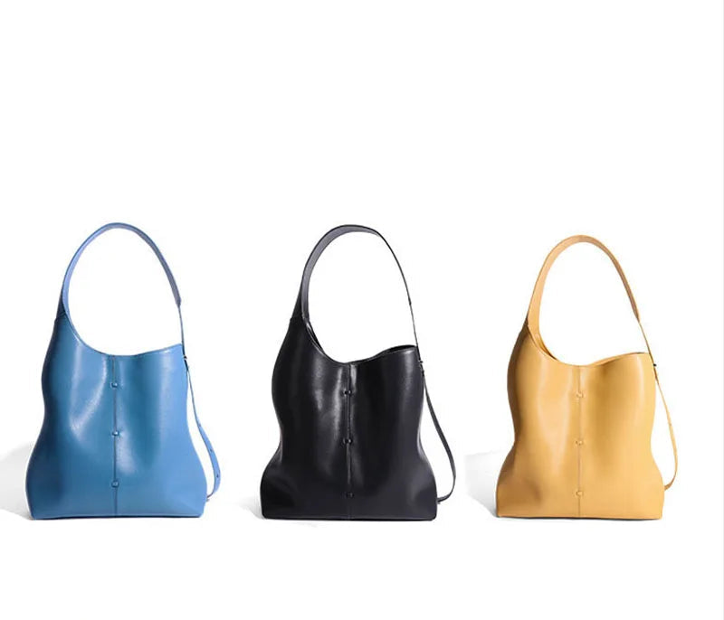 Soft Leather Barrel Shoulder Bag | Underarm & Crossbody