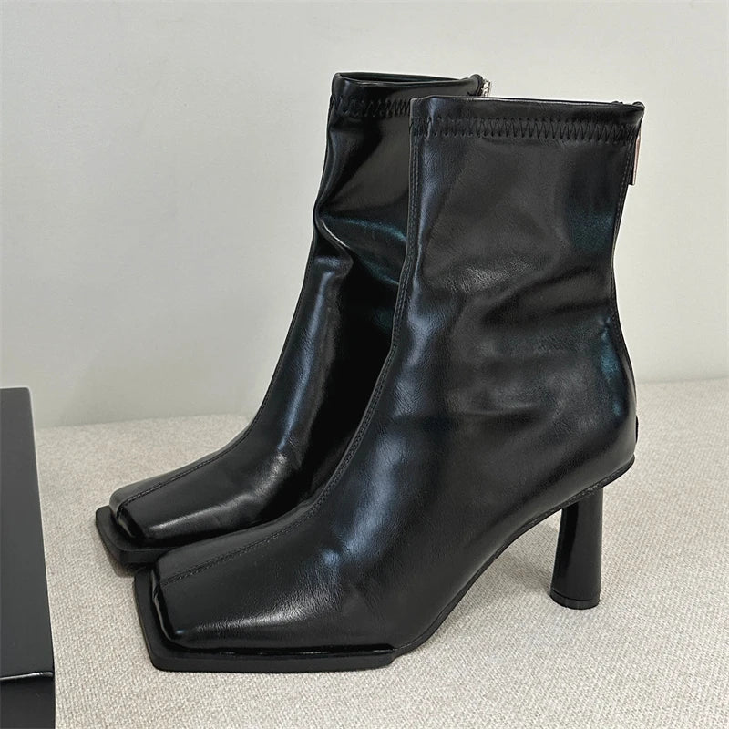 Square Toe Sock Ankle Boot - The PM Edit