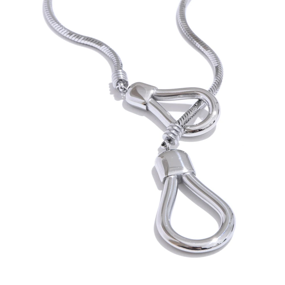 Sculptural Lariat Snake Chain Necklace – Gold & Silver | Tarnish-Resistant