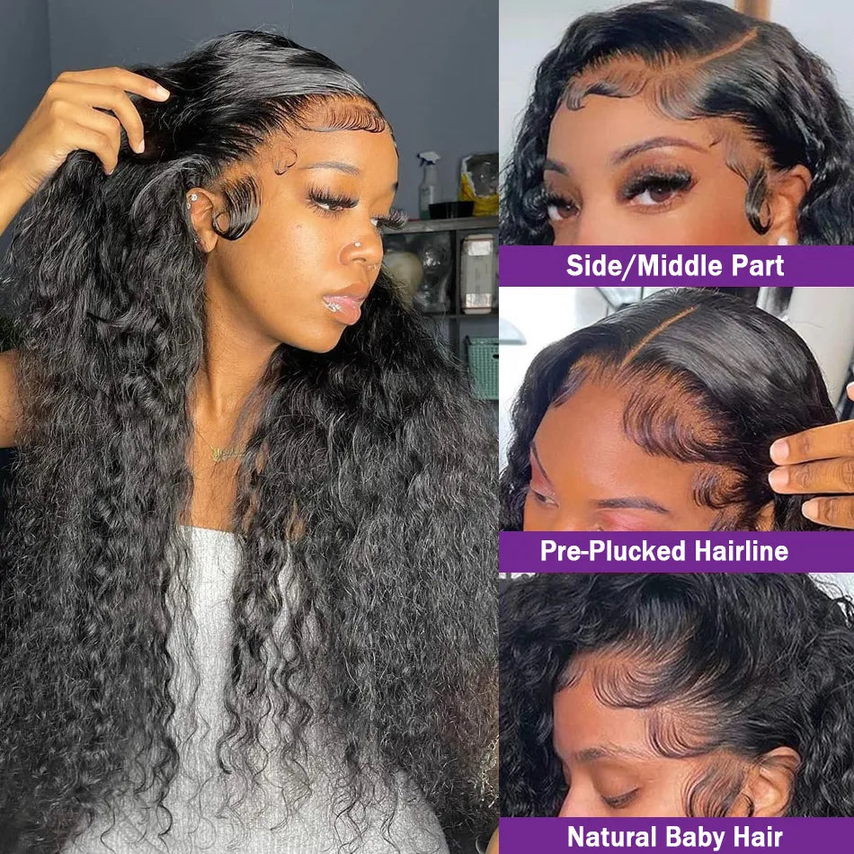 Curly Deep Wave Lace Frontal Wig