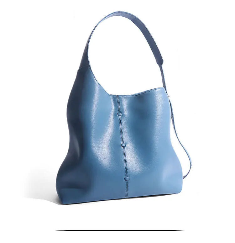 Soft Leather Barrel Shoulder Bag | Underarm & Crossbody