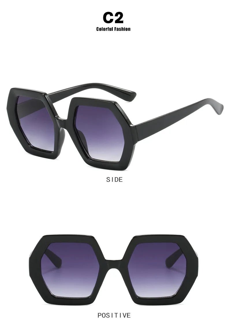 Oversized Hexagon Frame Sunglasses - The PM Edit
