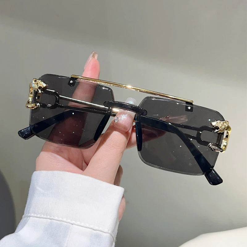 Rimless Square Sunglasses | Vintage Double Bridge