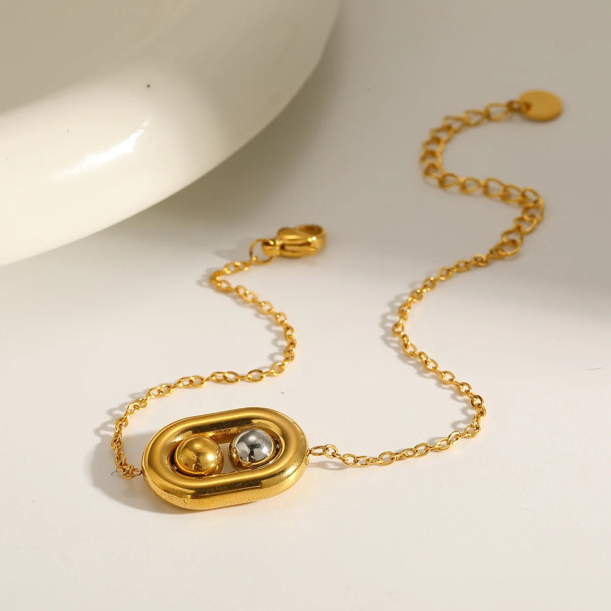 Dual Ball Oval Jewelry Set | 18K Gold Plated | Tarnish - Free & Waterproof - The PM Edit