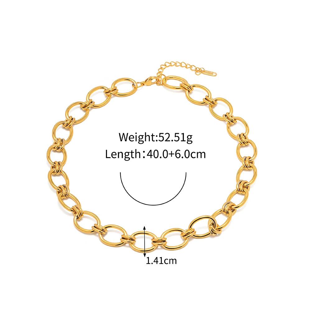 Layered Gold Chain Necklace Set | 18K PVD Stainless Steel Link Chain Jewelry
