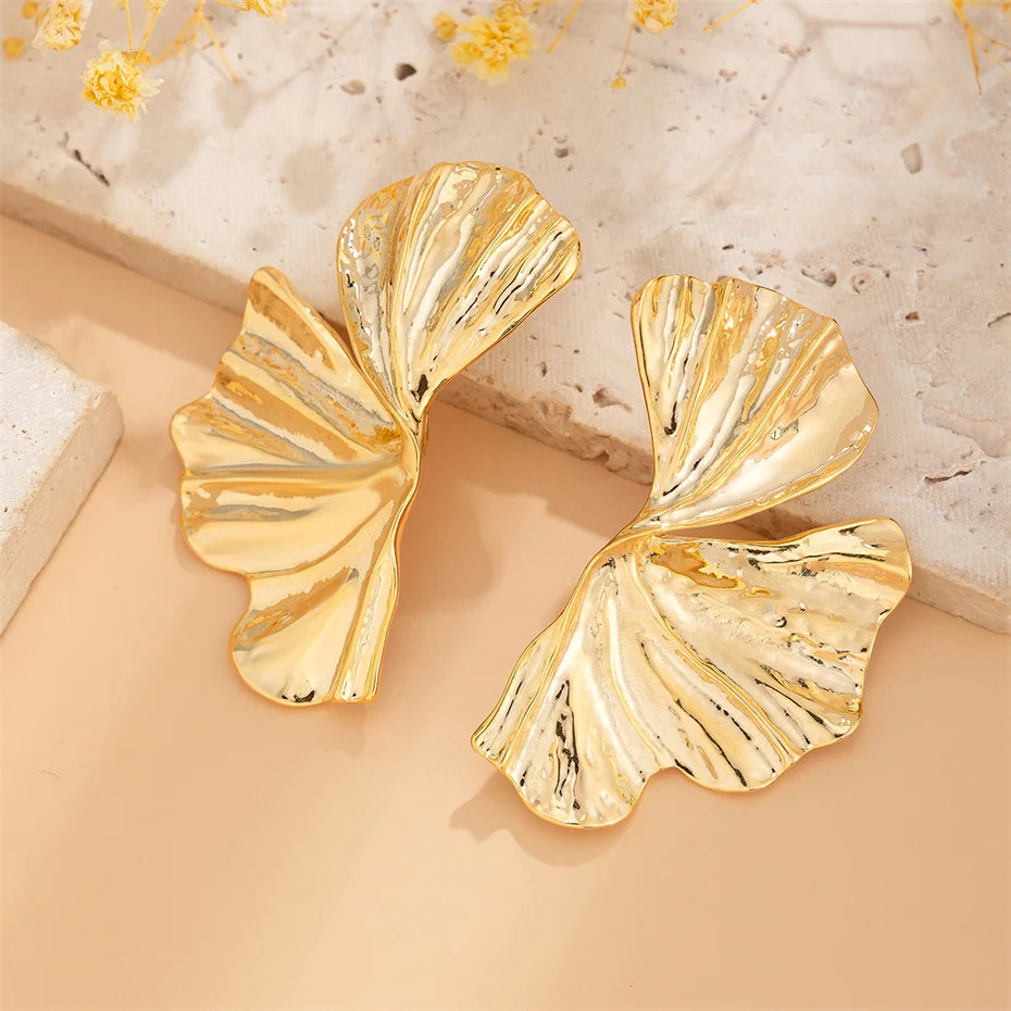 Maple Leaf Geometric Statement Earrings – Bold, Lightweight & Uniquely Chic