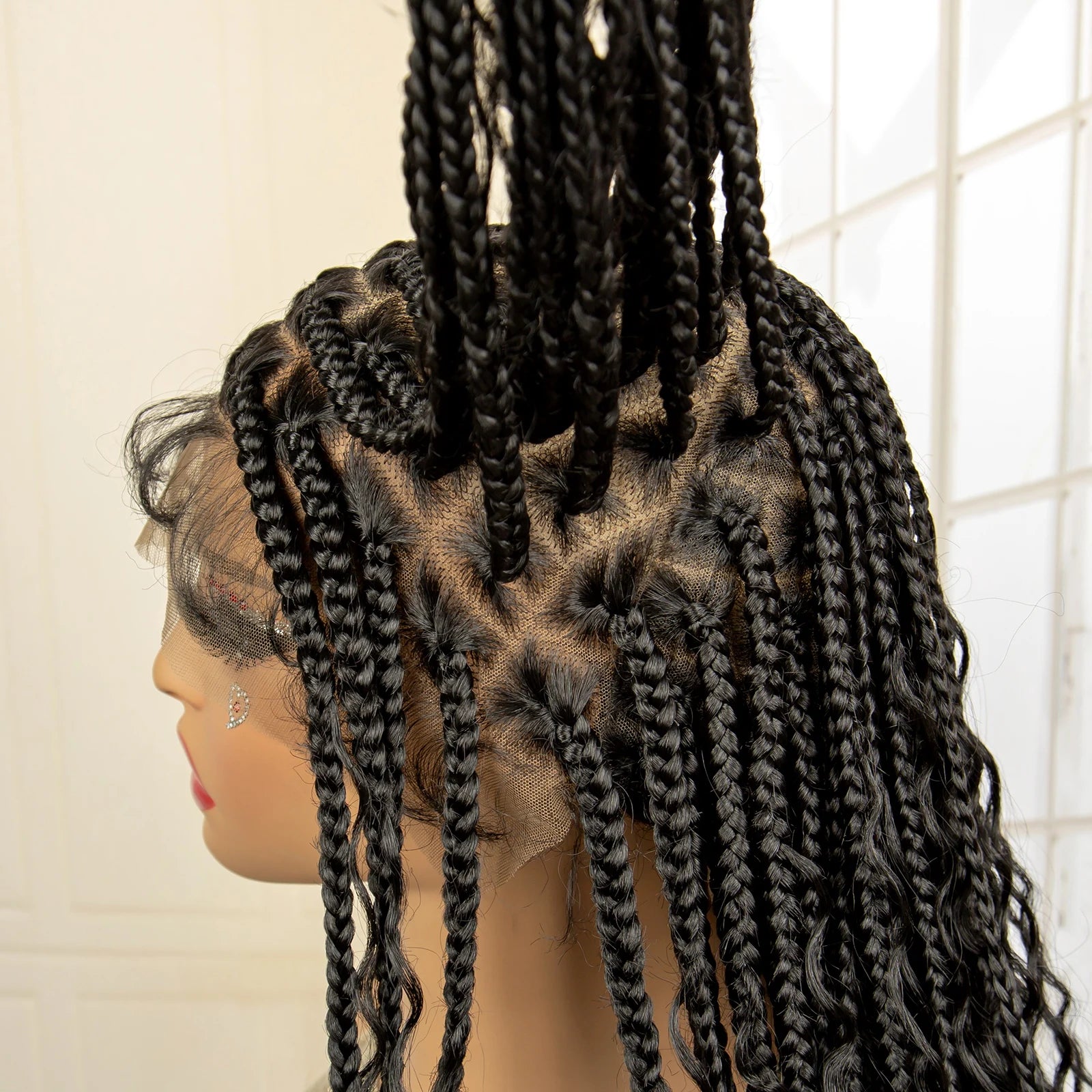 36 Inches Long Boho Braided Wigs with Baby Hair/Knotless Box Braid Wig