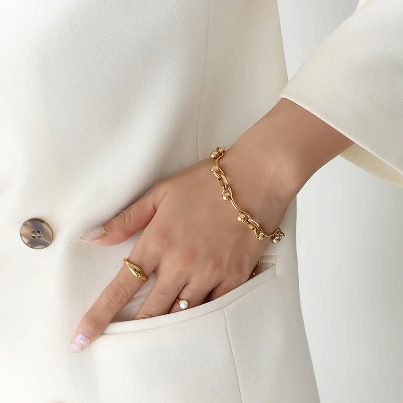 Solid Chain Necklace & Bracelet Set | PVD Plated | Tarnish - Free & Waterproof - The PM Edit