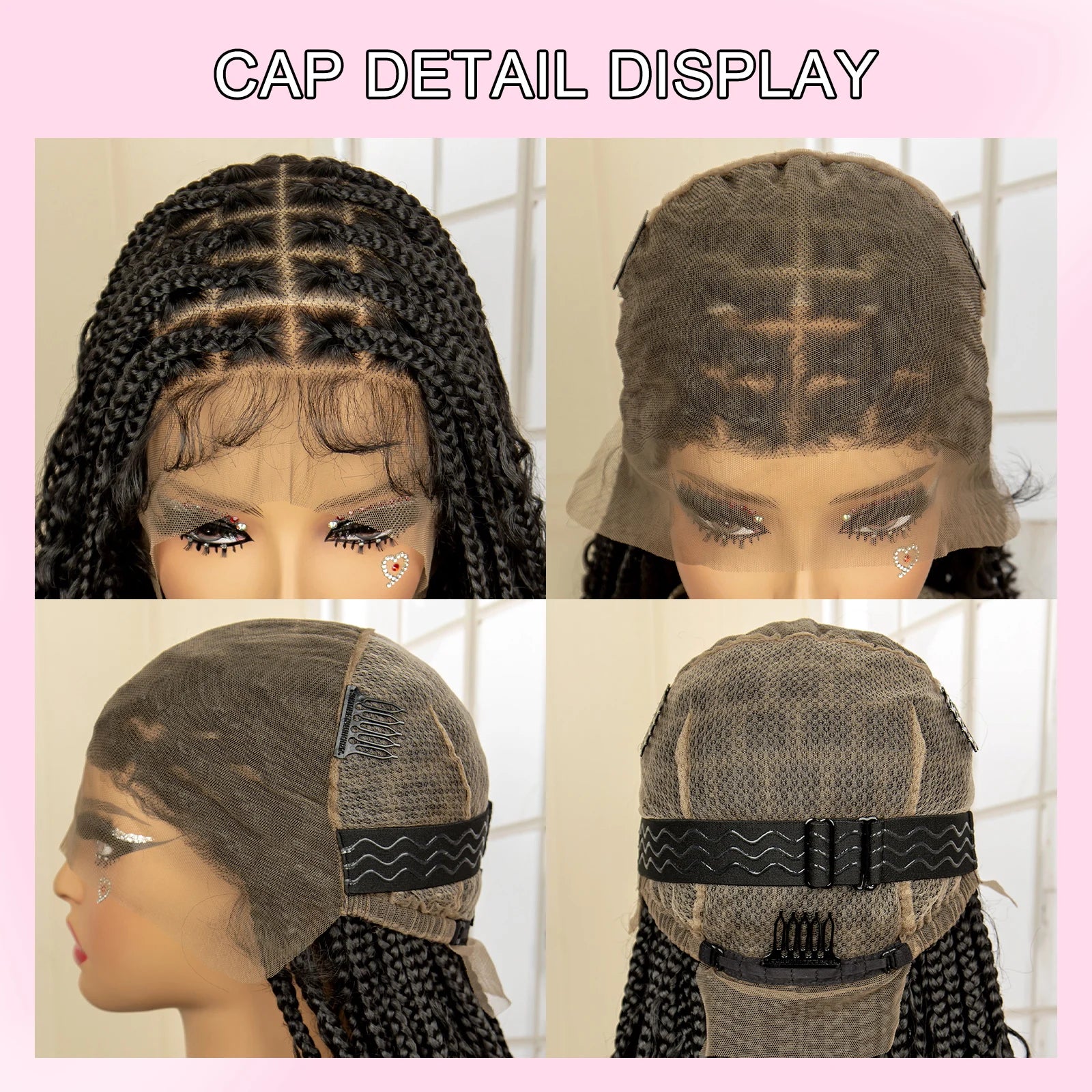 36 Inches Long Boho Braided Wigs with Baby Hair/Knotless Box Braid Wig