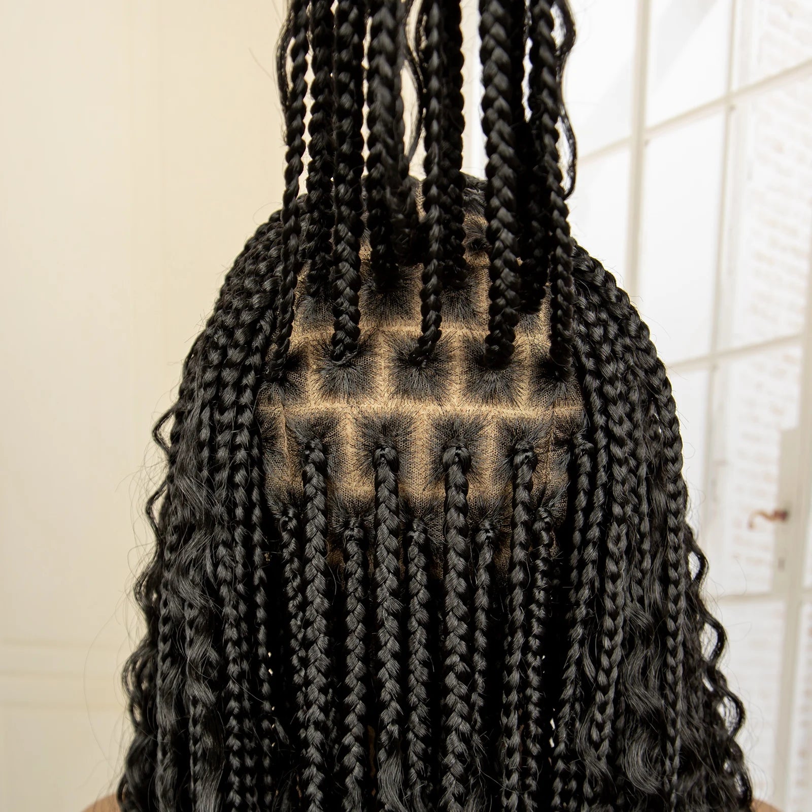 36 Inches Long Boho Braided Wigs with Baby Hair/Knotless Box Braid Wig