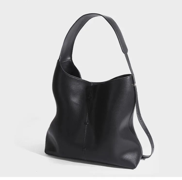 Soft Leather Barrel Shoulder Bag | Underarm & Crossbody