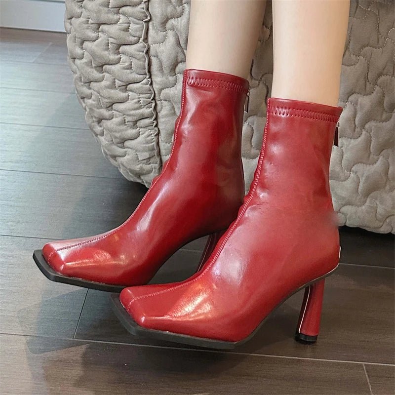 Square Toe Sock Ankle Boot - The PM Edit