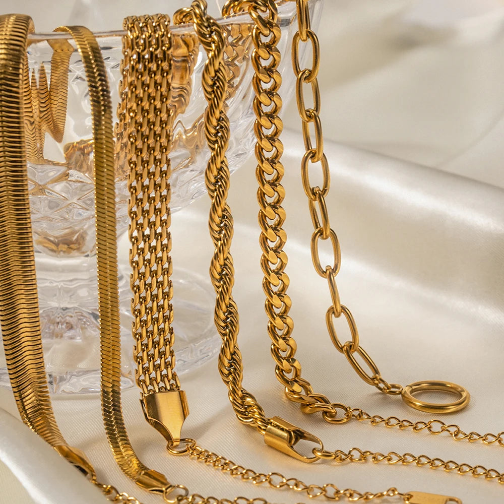 U-Link Barrel Connector Chain Bracelet | 18K Gold | The PM Edit