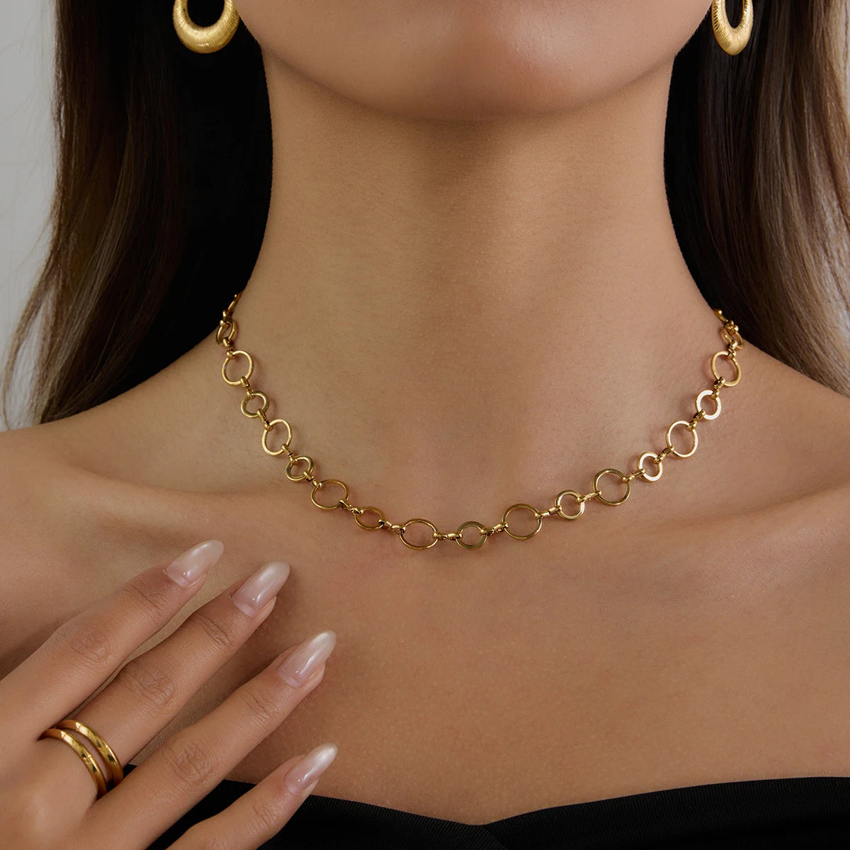 Layered Gold Chain Necklace Set | 18K PVD Stainless Steel Link Chain Jewelry
