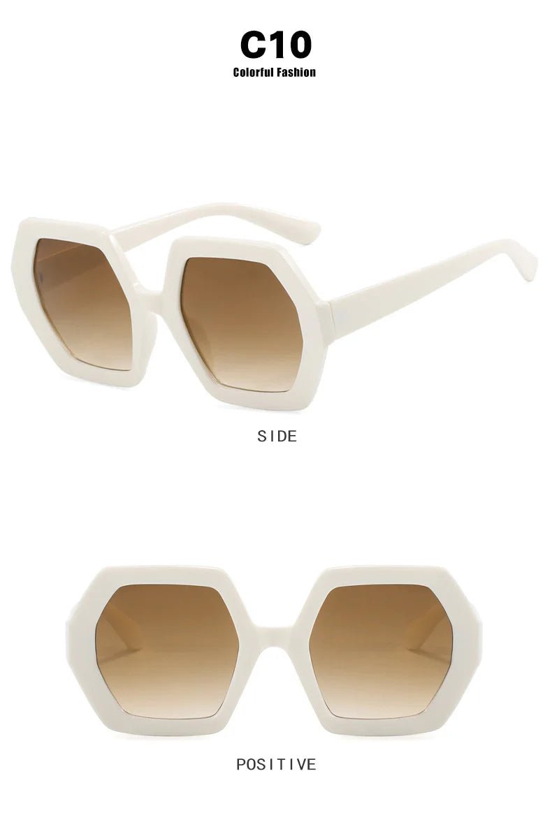 Oversized Hexagon Frame Sunglasses - The PM Edit