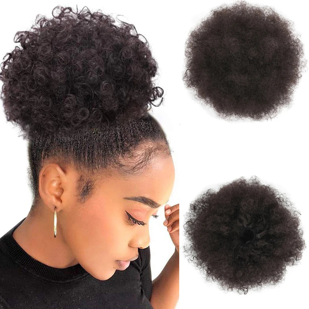 Synthetic Large Afro Puff Drawstring Ponytail