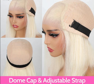 Wear Go Blonde 613  Glueless Lace Front HD Wig. Pre-Cut Pre-Plucked Transparent Straight Human Hair Wig.