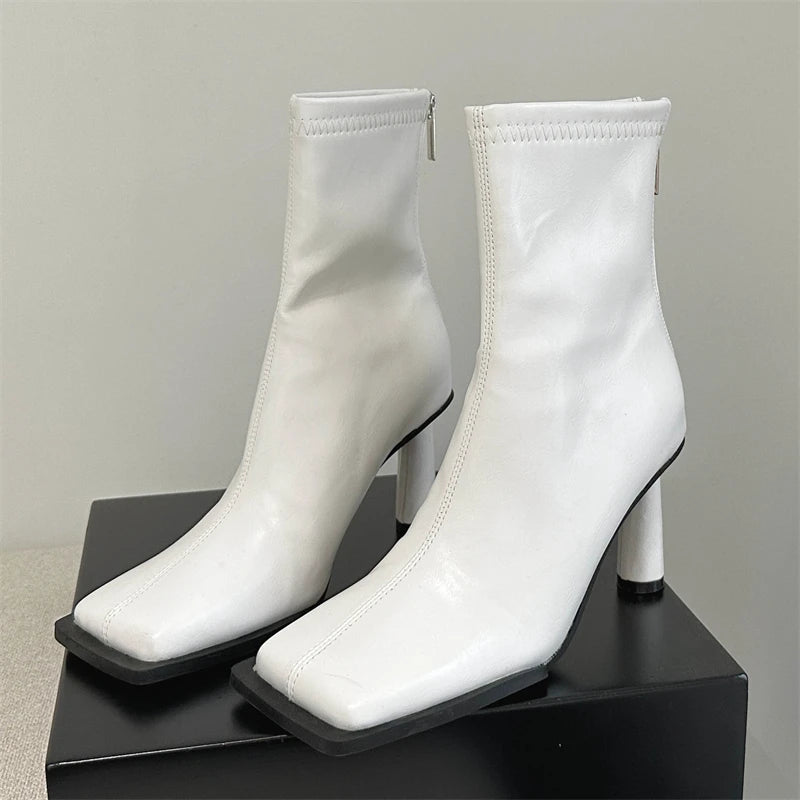 Square Toe Sock Ankle Boot - The PM Edit