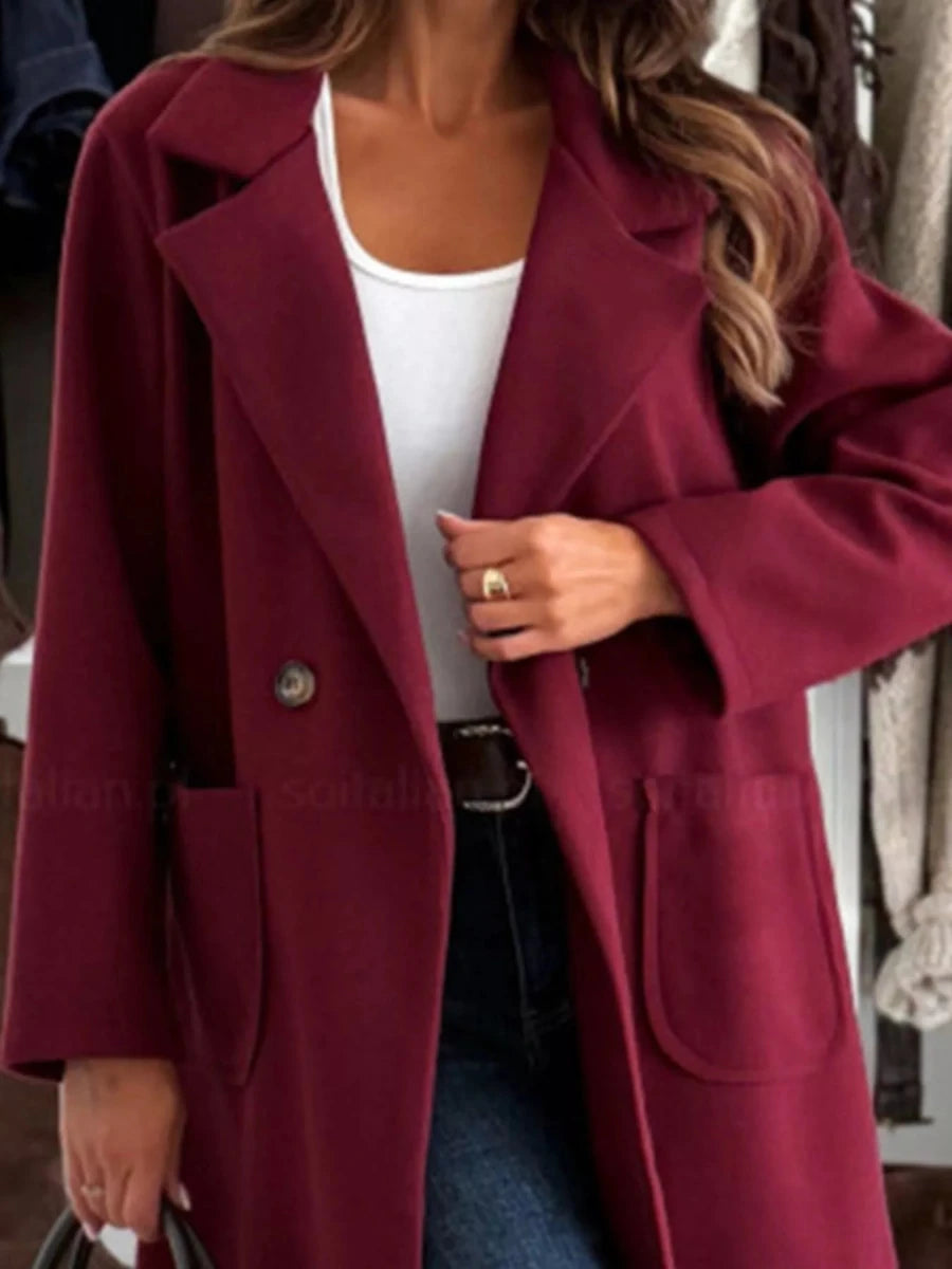 Long - Sleeve Single - Breasted Trench Coat - The PM Edit