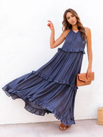 Load image into Gallery viewer, Ruffled Sleeveless Tiered Maxi Dress with Pockets – Effortless &amp; Chic
