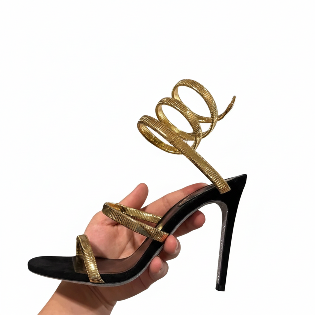 Black/Gold Spiral Sandal – No BG 2