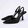 Black Rhinestone Pumps