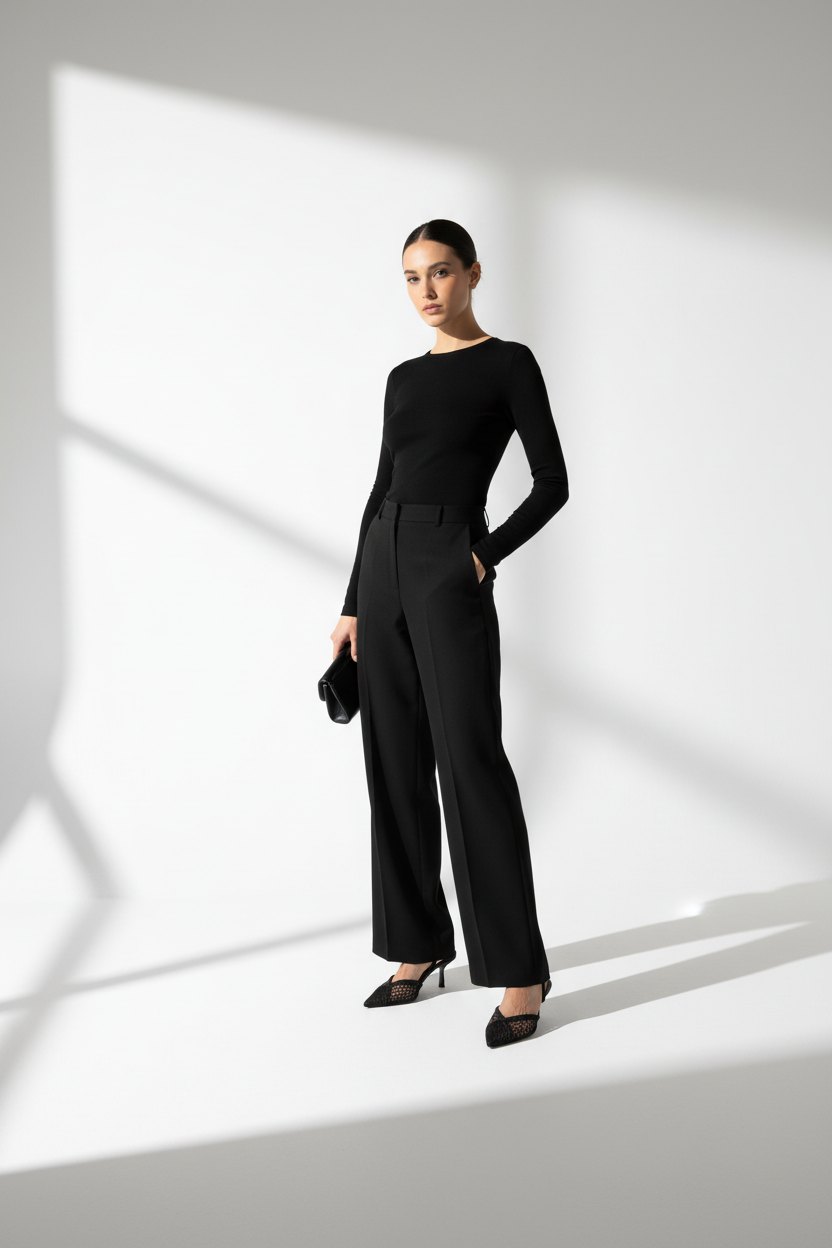 Black - Trousers Full Body