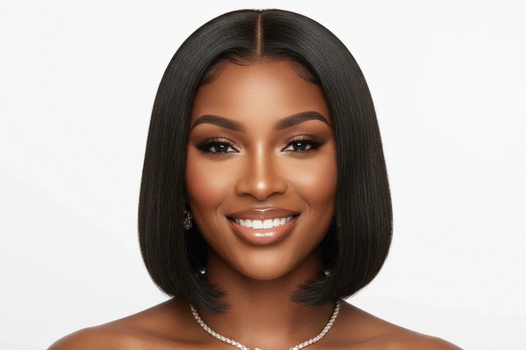 8 inch 5x5 HD lace front bob wig | 180% Density | 100% Human Hair - The PM Edit
