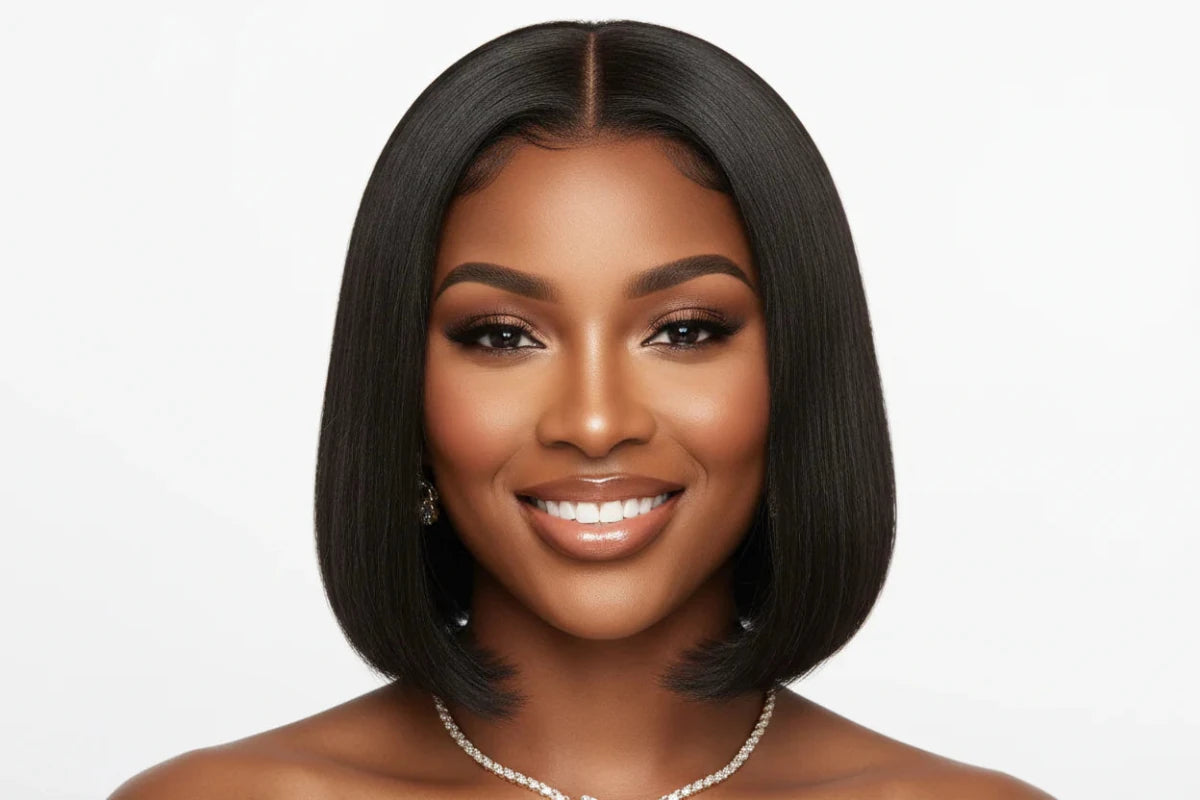 8 inch 5x5 HD lace front bob wig | 180% Density | 100% Human Hair - The PM Edit
